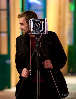 Gavin working with a 4x5 view camera in New Orleans. 2012.